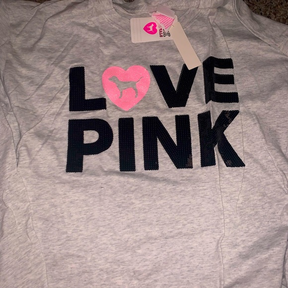 Victoria’s Secret Pink ORIGINALS Bling Shirt Matching Bling Campus Pants SET - Picture 2 of 13